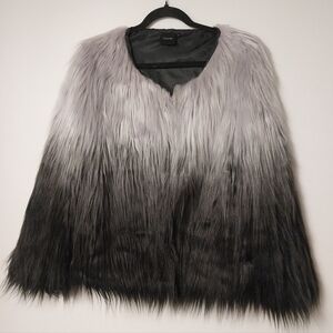 Cliche Vintage Gray and Black Ombre Wool Blend Shag Jacket w/Pockets